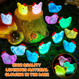 SYWHXY 192PCS Luminous Mini Resin Chickens Miniature Animals, Tiny