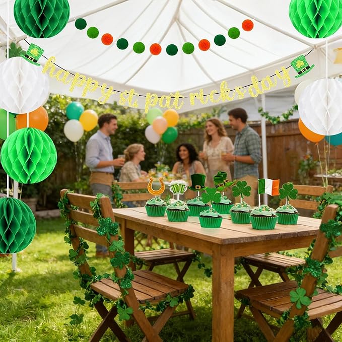 21PCS St Patricks Day Decorations Set Shamrock Decorations Includes