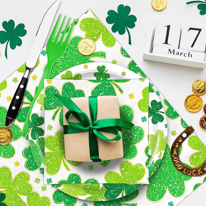 100 Pcs St Patrick's Day Tableware Party Supplies Disposable