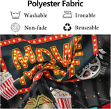Movie Night Backdrop Fabric 10x6.5ft Cinema Popcorn Light Movie