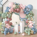 Amandir 173Pcs Pink Blue Green Balloon Arch Garland Kit, Dusty Baby