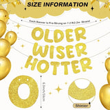 Fulmoon Set of 3 Pre Strung Older Wiser Hotter Glitter Banner Funny #1