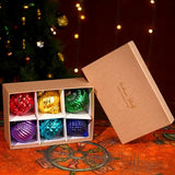 IndianShelf 6 Colourful Christmas Balls Ornaments- Glass Christmas