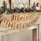 Christmas Decorations Vintage Merry Christmas Banner Retro Nostalgic