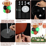 4 Sets Football Party Balloons Stand Kit with Rugby Ball Foil