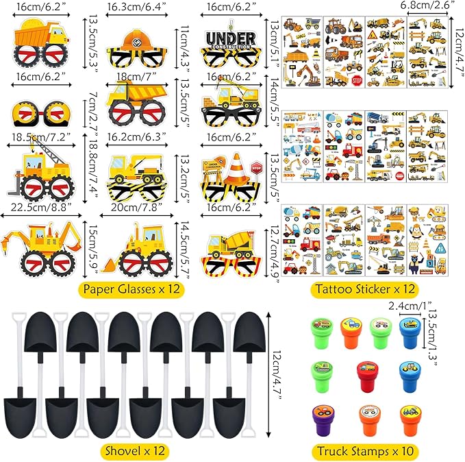 Construction Party Favors Supplies Including Paper Glasses Gift Bag