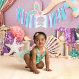 Mermaid One Year High Chair Banner Under The Sea 1st Birthday Party
