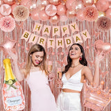Ouddy Life Rose Gold Birthday Party Decorations for Women Girls,