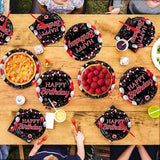 96Pcs Red and Black Birthday Party Decorations Valentine's Day Red