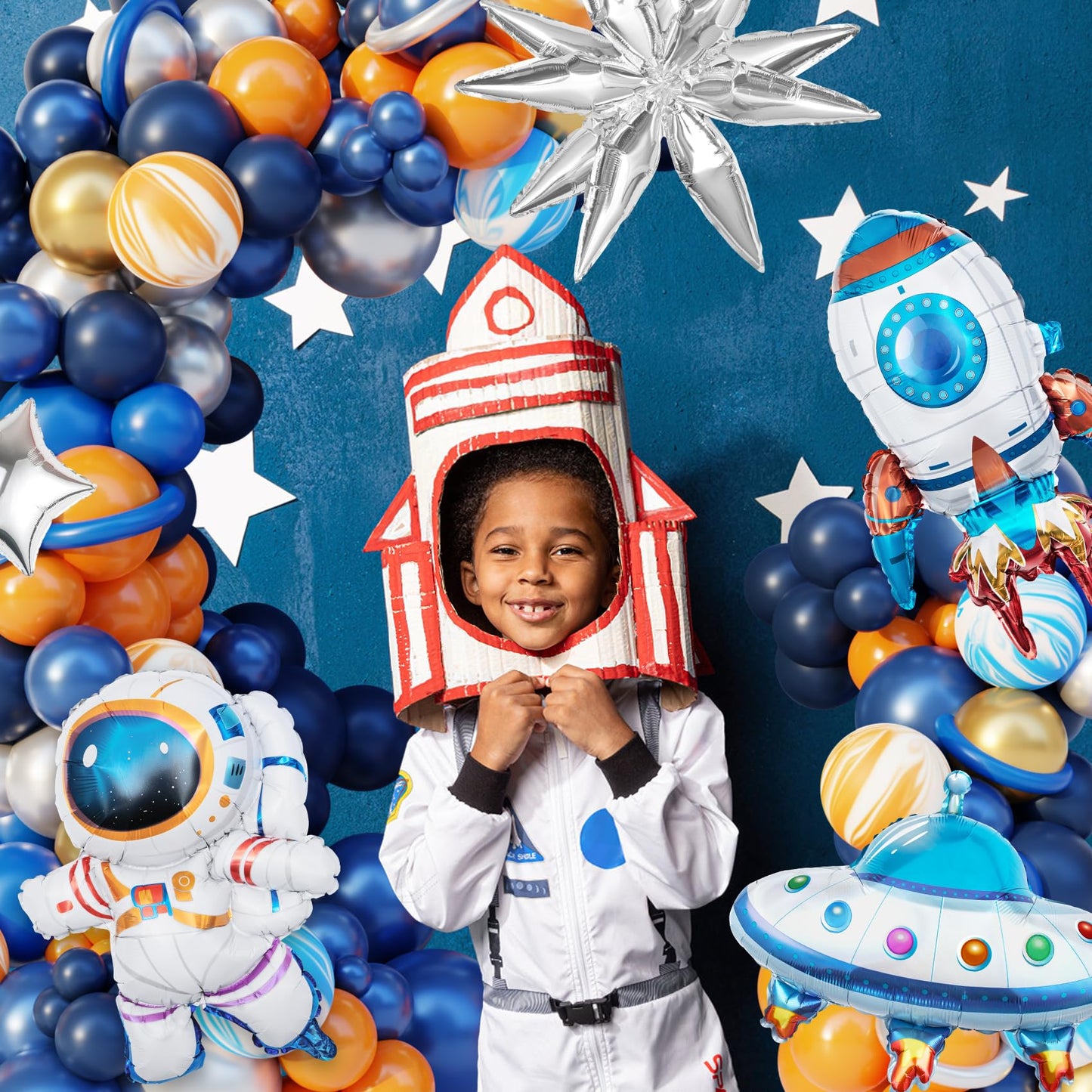 Ouddy Party 142Pcs Outer Space Party Decorations Balloon Garland Kit,