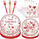 Valentines Day Plates and Napkins Decorations 96PCS Galentines Love