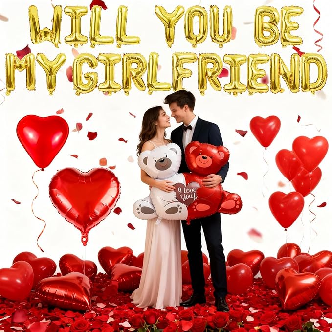 Will You Be My Girlfriend Balloons, I Love You Valentines Day