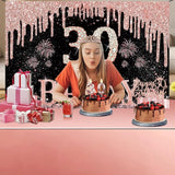 30th Birthday Decorations for Her with Banner Rose Gold Tablecloth