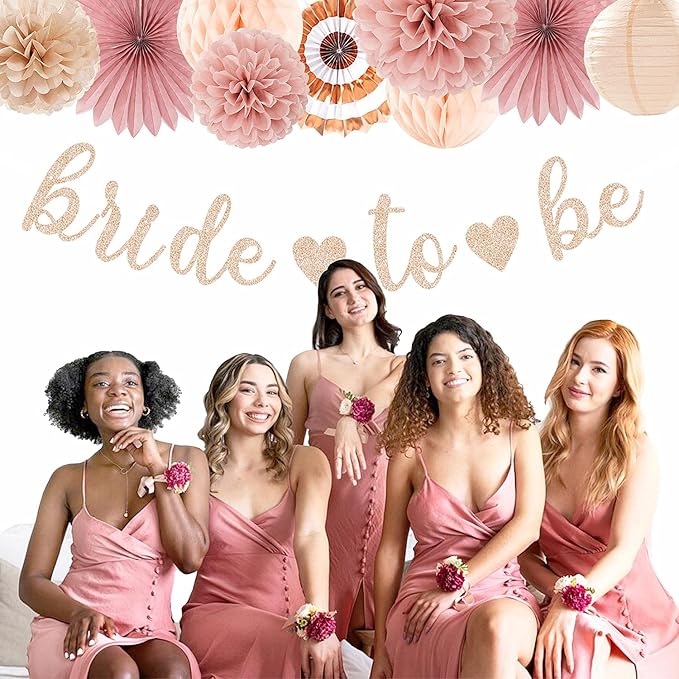 Blush Pink Rose Gold Bridal Shower Party Decorations 21pcs Bride to