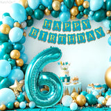KatchOn, Giant Teal Blue Number 6 Balloon - 40 Inch | 6th Birthday