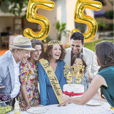 55th Birthday Decorations for Women Gold with 55th Birthday Sash and