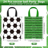 24 Pcs Soccer Party Favors Bags with Handles Reusable Non woven
