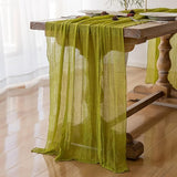 Keketoarrange 6pcs Moss Green Cheesecloth Table Runner Gauze 120 Inch