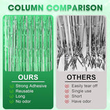 Voircoloria 3 Pack 3.3 x 8.2 ft Laser Green Foil Fringe Backdrop