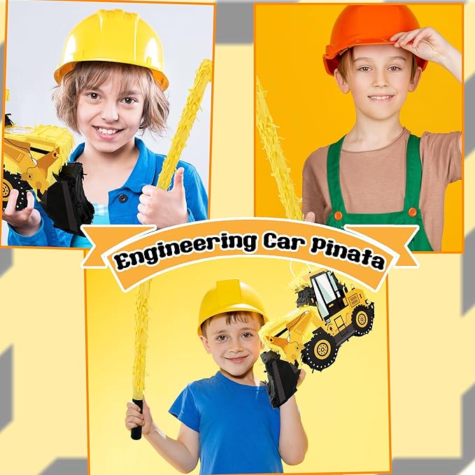 Construction Dump Truck Pinata with Pinata Bat Blindfold Confetti