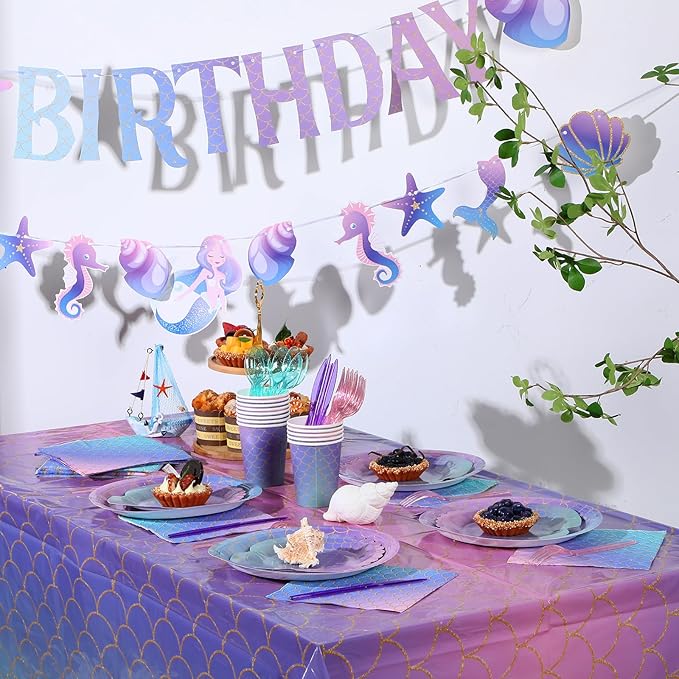 172 Pcs Mermaid Birthday Decorations Mermaid Party Supplies Include