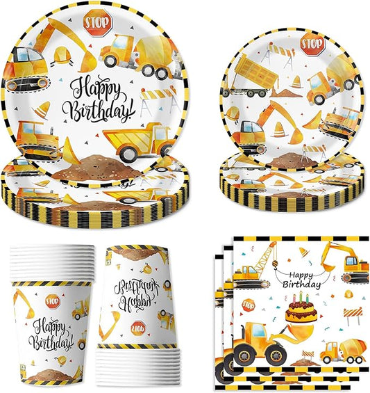 96PCS Construction Birthday Party Supplies Construction Party