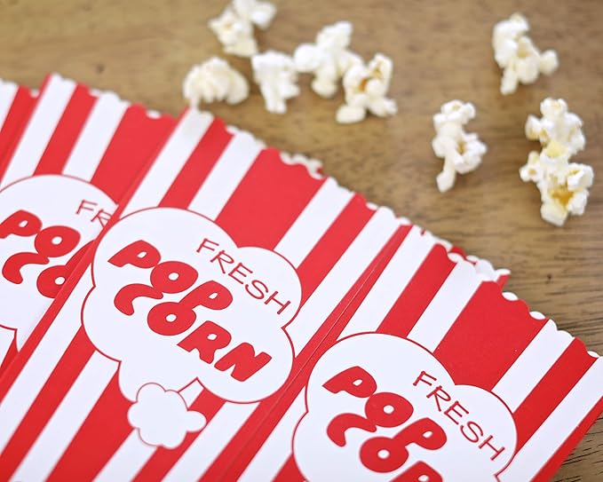 110 Movie Night Popcorn Paper Boxes Buckets 7.75 Inches Tall Large