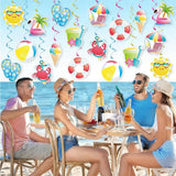 Summer Pool Hanging Swirls, 36Pcs Pool Beach Ceiling Hanging Decor
