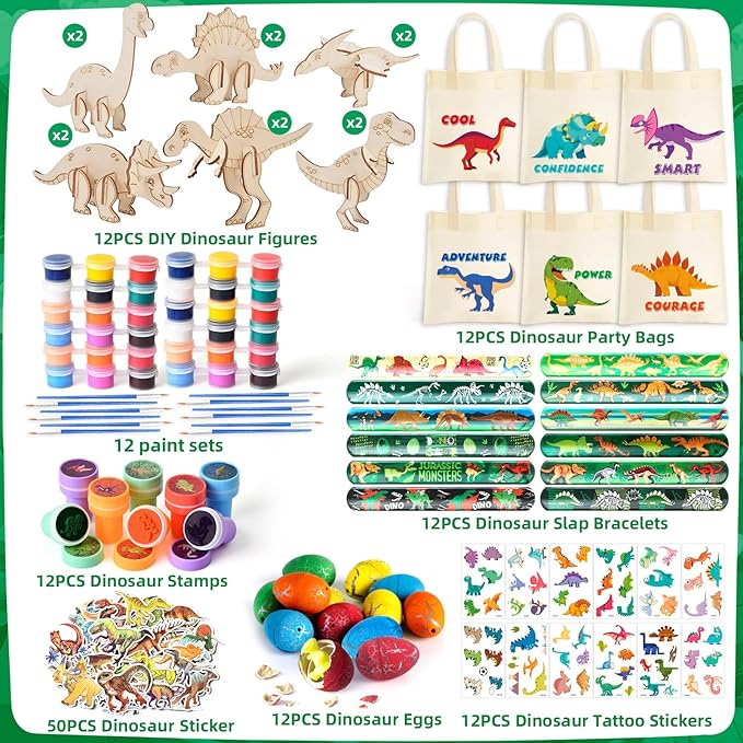 146pcs Dinosaur Party Favors Dinosaur Birthday Party Supplies & Non