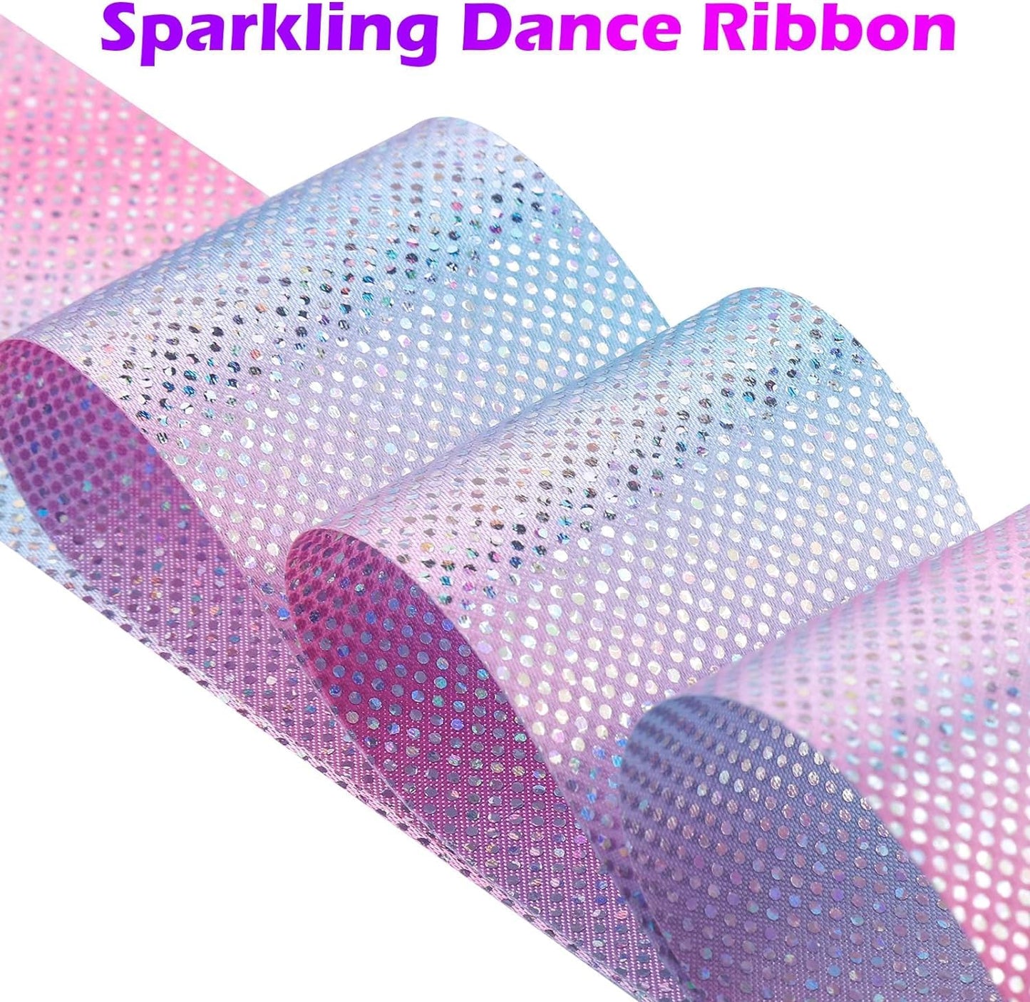 HiUnicorn 30PCS Sparkling Dance Ribbon for Kids Girls Princess Mermaid