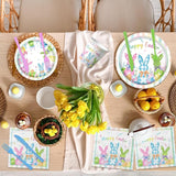Happy Easter Plates and Napkins 168pcs Easter Party Supplies