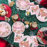 100 Pcs Pink Gingerbread Christmas Tableware Party Supplies