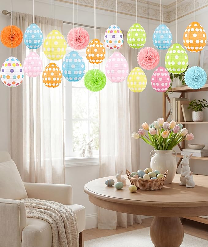 20Pcs Easter Party Decorations Set for Home Indoor Spring Egg
