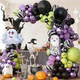 120 Pcs Halloween Balloon Arch Garland Purple and Black Balloon Arch