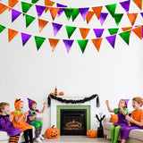 Halloween Party Decorations Metallic Fabric Green Orange Purple