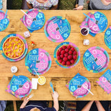96Pcs Hawaiian Party Decorations Hawaii Tropical Cartoon Plates and