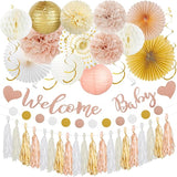 Champagne Gold Beige Fall Boho Baby Shower Party Decorations for