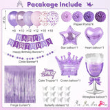 Ouddy Life Purple Birthday Party Decorations for Women Girls,