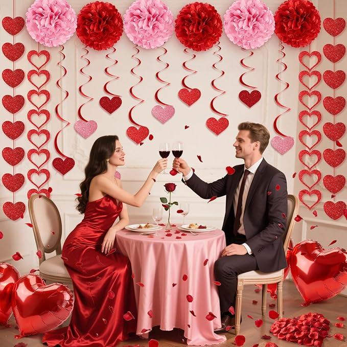 Valentines Day Decorations Valentines Banner Love Heart Garlands