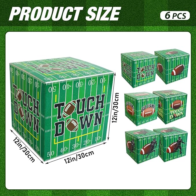 6 Pcs Large Football Party Decorations 12 Inch Football Cardboard