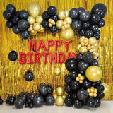 100pcs Black and Gold Balloons 12 Inch Metallic Gold and Black latex