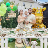 175 Pcs Wild One Birthday Decorations Plates Set 25 Guests Safari