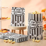 200 Pcs Paper Popcorn Bags Bulk 2 oz Large Flat Bottom Boxes Red and