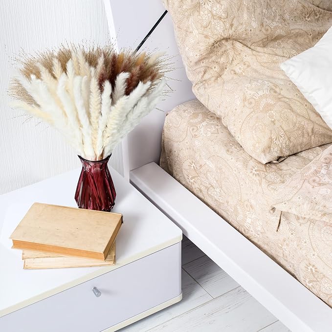 400 Pcs Dried Pampas Grass Decor Bulk 17 Inch White Dried Reed Grass