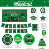 Green Themed 2026 Graduation Decorations Set - Congrats Grad Banner,