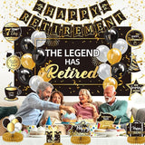 Happy Retirement Party Decorations Men Women, Black and Gold