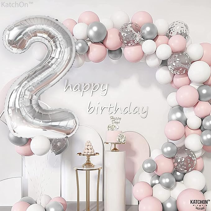 KatchOn, Big Silver Number 2 Balloon - 40 Inch | Silver 2 Balloon