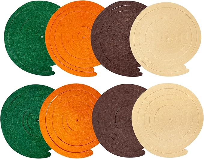 36 Pcs Green Brown Orange Beige Hanging Swirl Decorations Felt Swirl