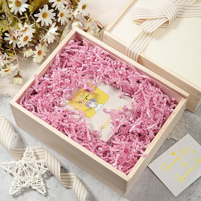 Mefleet 2 LB Crinkle Cut Paper Shred Filler Light Pink Crinkle