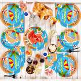 96 Pcs Beach Party Supplies Paper Plates Napkins Summer Beach
